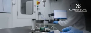 Biocompatible epoxy potting for safe and reliable medical devices.